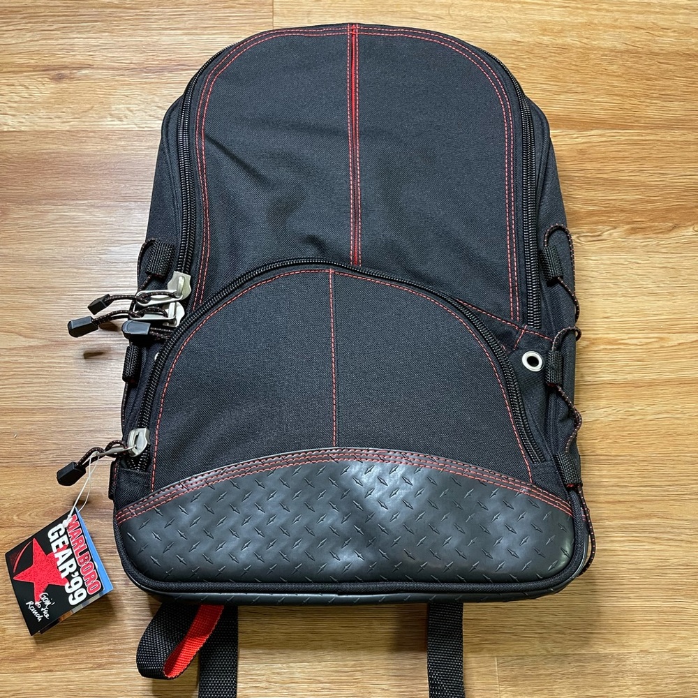 Deadstock Vintage Marlboro Gear 99 Backpack Black Red 1999